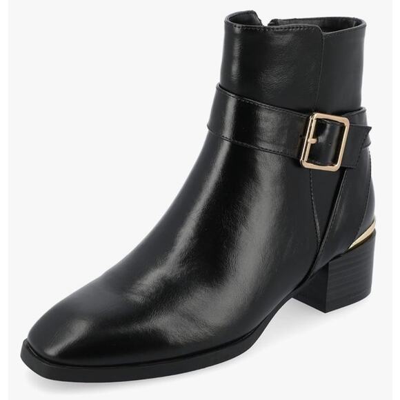 Journee Collection Black Comfort Foam Elley Booties Women's 11 - Picture 1 of 12